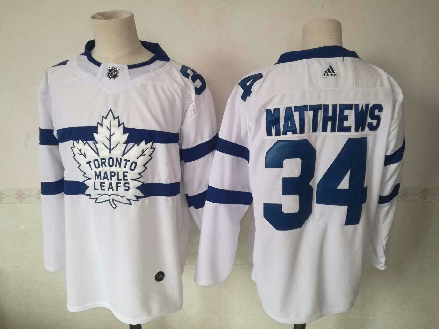 Men Toronto Maple Leafs 34 Auston Matthews White Adidas AD NHL Jerseys